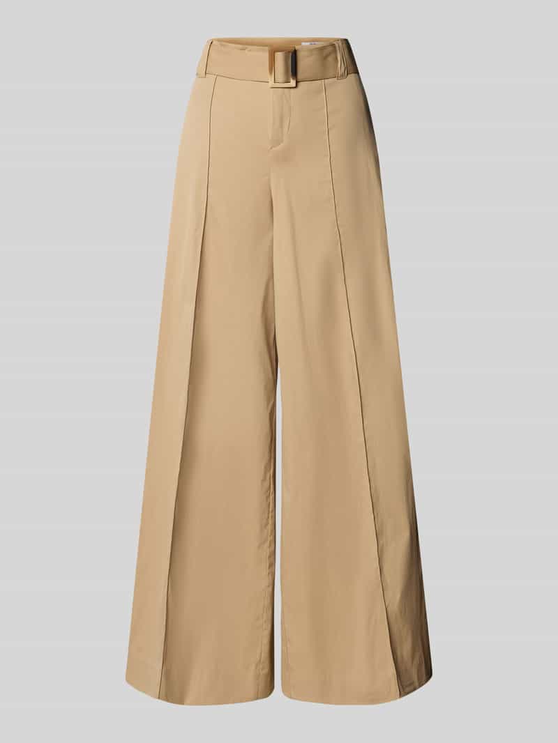 Spodnie materiałowe z paskiem i wpuszczanymi kieszeniami model ‘Carletta’