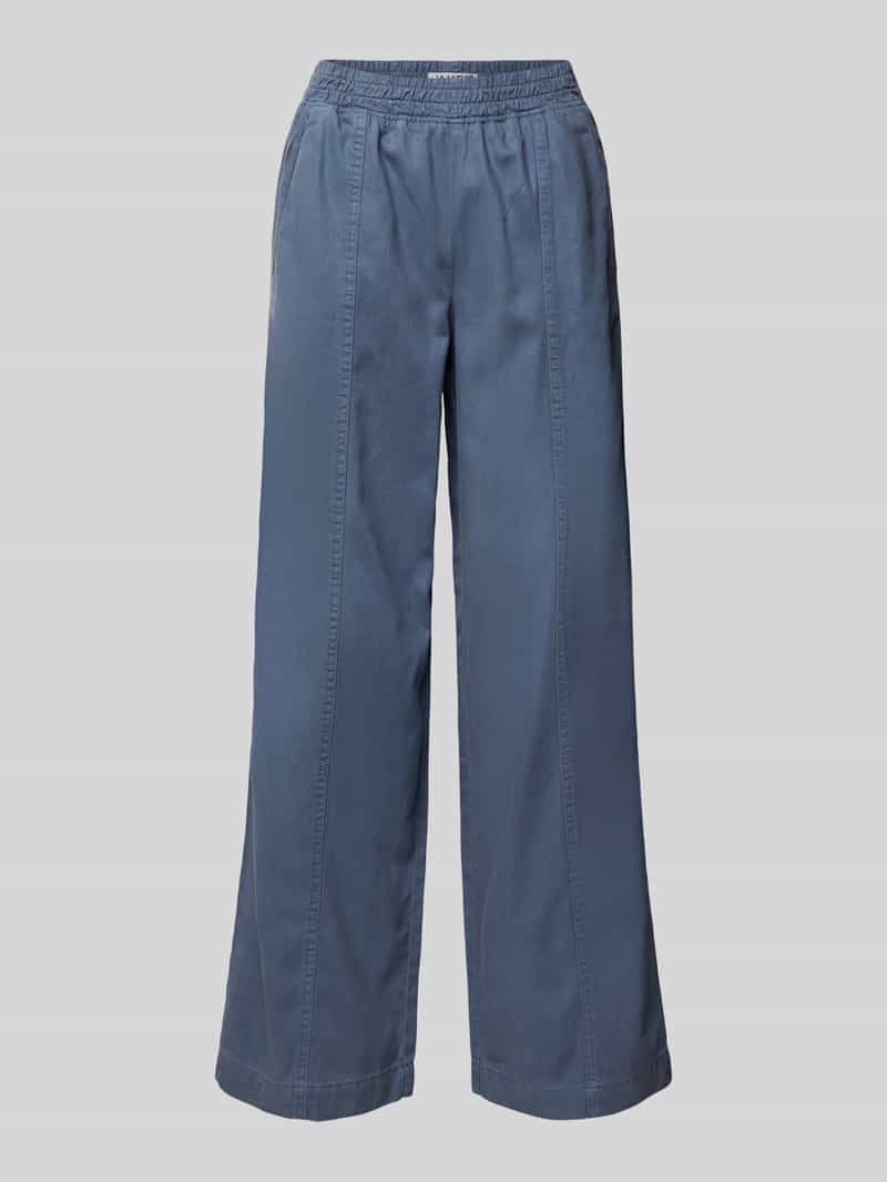 Spodnie materiałowe z szeroką nogawką i elastycznym pasem