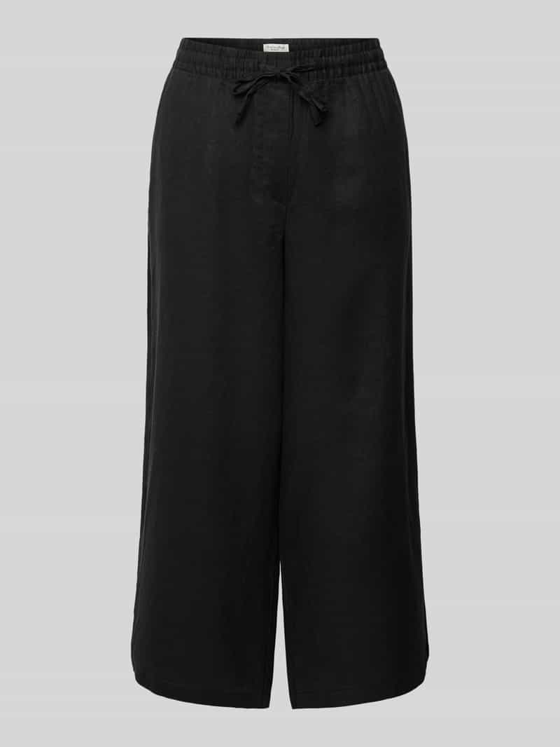 Spodnie materiałowe z szeroką nogawką i tunelem