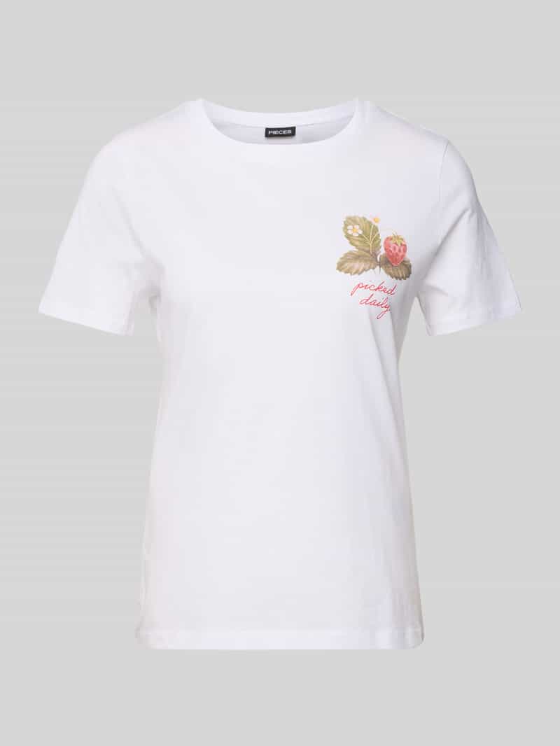 T-shirt o kroju regular fit z czystej bawełny model ‘SUMMER’