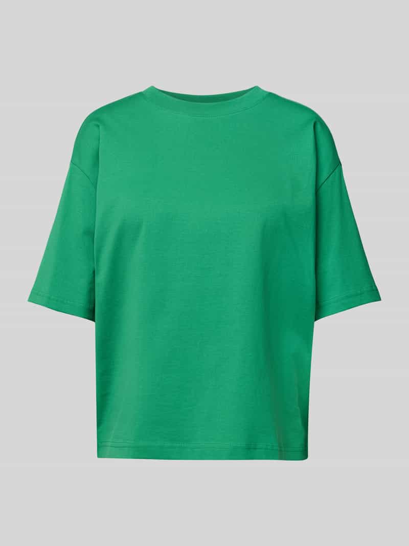 T-shirt o kroju oversized z okrągłym, prążkowanym dekoltem