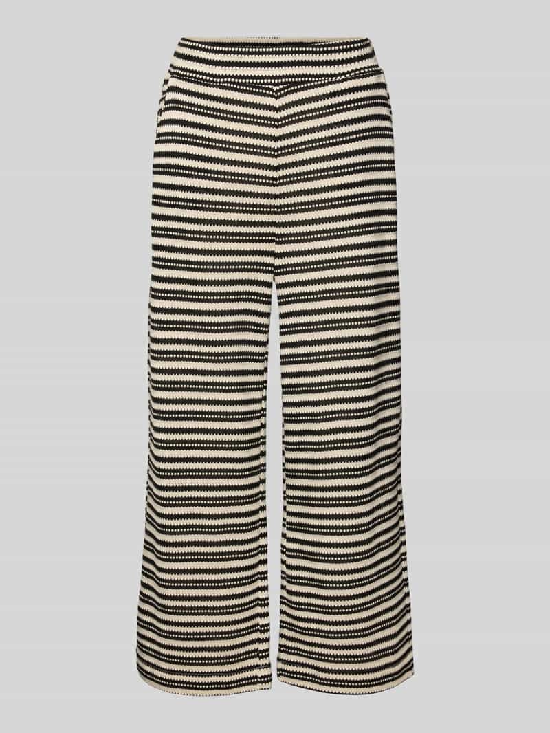 Spodnie z dzianiny z elastycznym pasem i wpuszczanymi kieszeniami