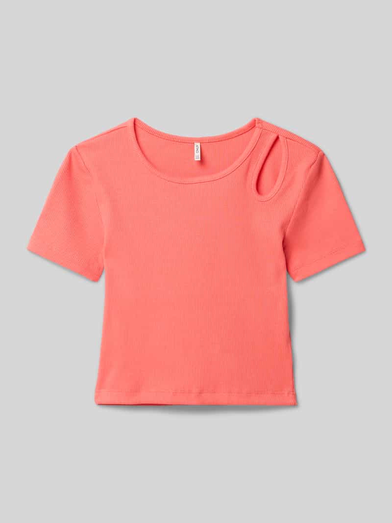 T-shirt o kroju slim fit z mieszanki bawełny model ‘NESSA LIFE’
