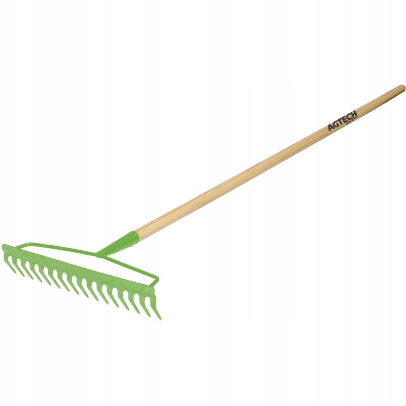 Grabie ogrodowe 18 zębów z trzonkiem drewnianym 1630x430mm AGTECH GARDEN