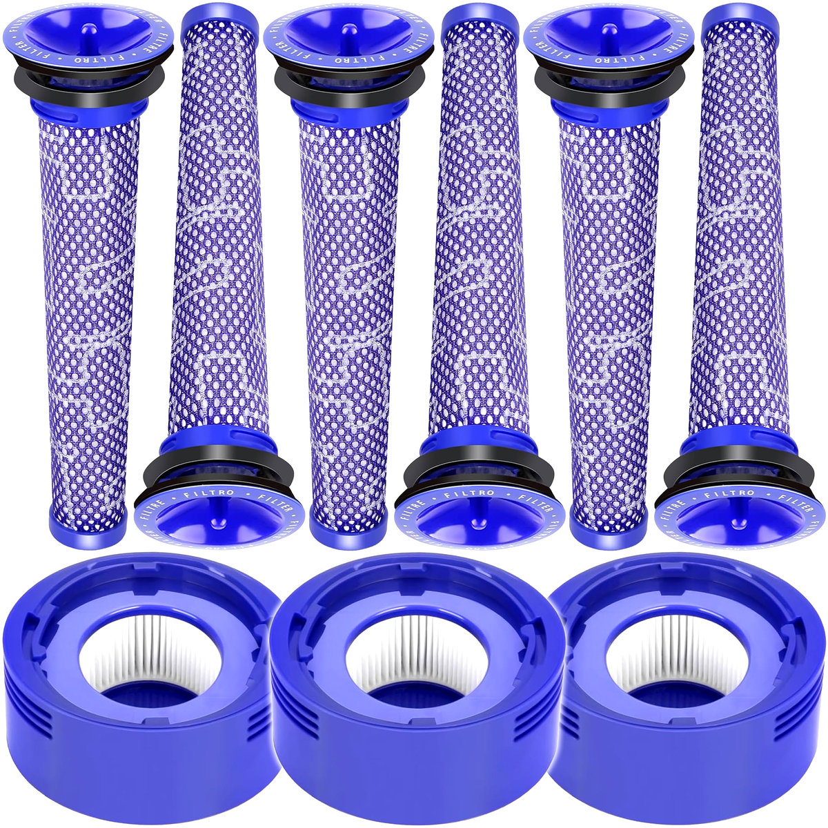 RENEW FORCE 9x Zestaw filtrów do odkurzacza DYSON v7/8 6x Filtr wstępny 3x zmywalny HEPA VCM-ACC-2