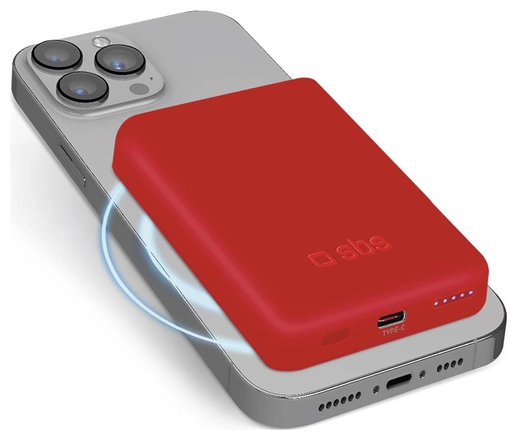 SBS TEBB5000MAG1CR 5000 mAh USB-C, MagSafe - czerwony