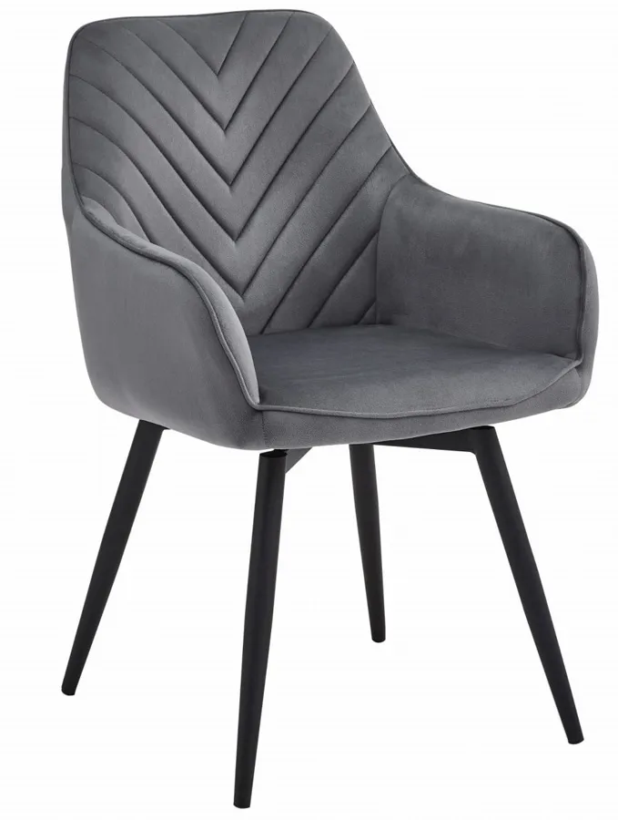 Welurowe szare krzesło obrotowe P7-D11