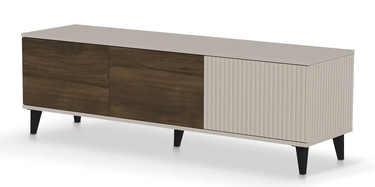 Szafka lamelowana rtv orzech + kaszmir D6-P72