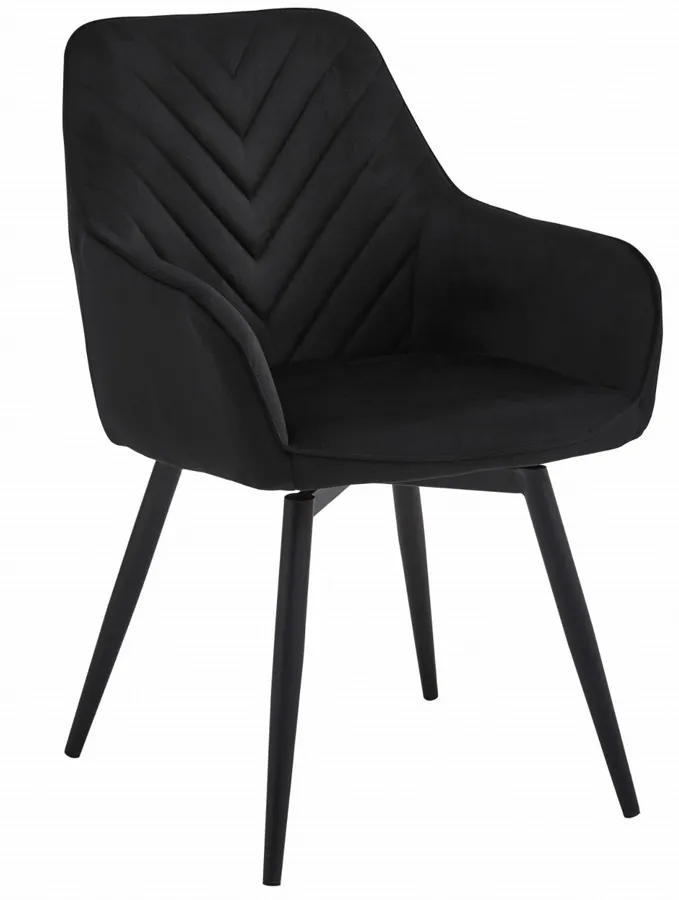 Obrotowe czarne krzesło welurowe R1-F87