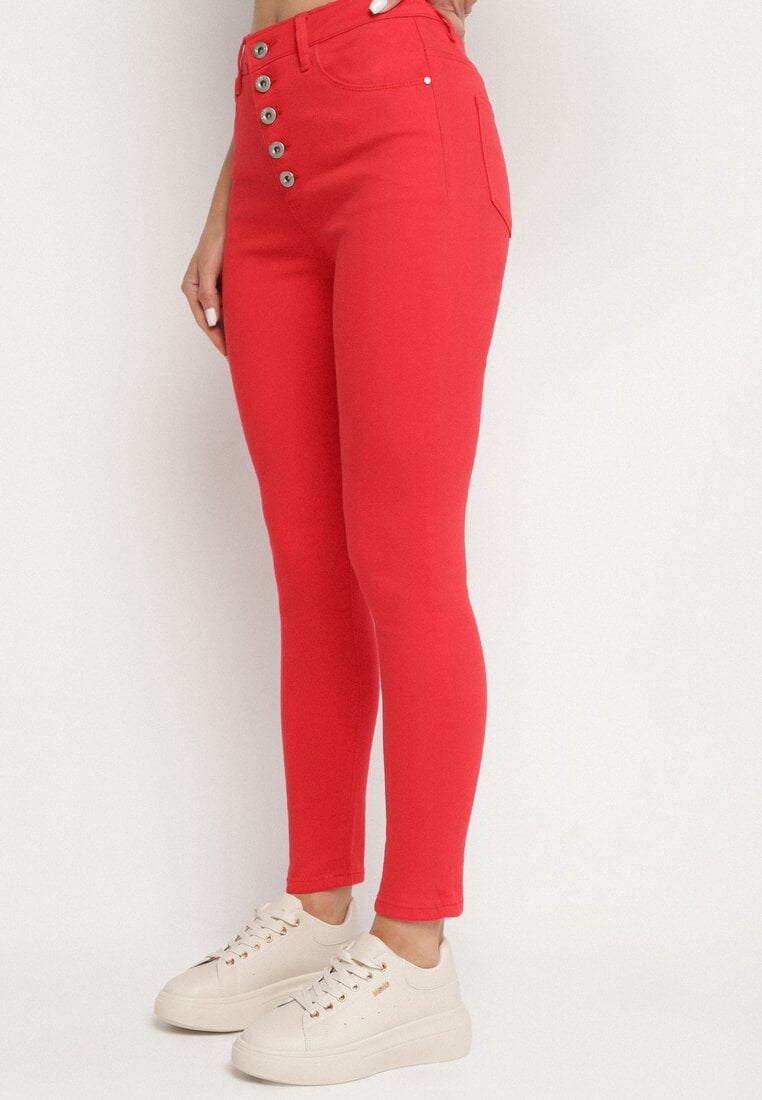 Czerwone Spodnie Skinny Kyllienne