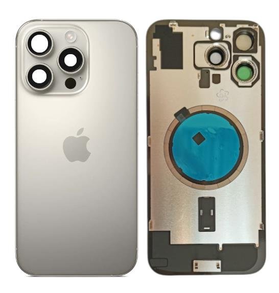 Klapka Plecki Tył iPhone 16 Pro Max Natural Titanium z Ramką i Magnesami