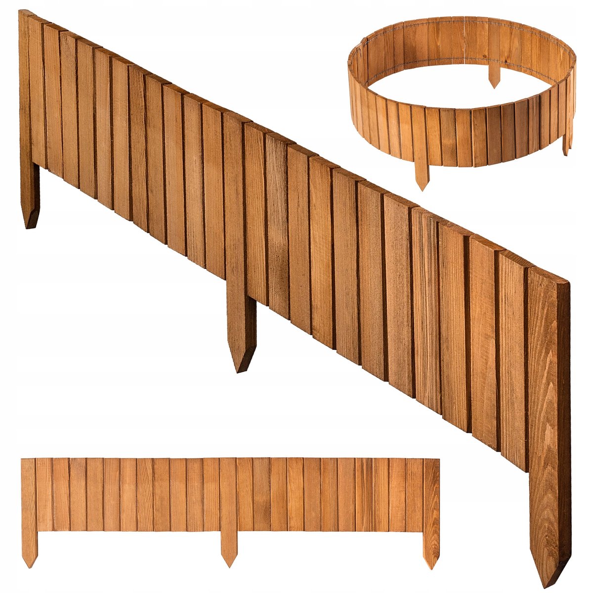 OBRZEŻE PALISADA OGRODOWA PŁOTEK DREWNIANY TRAWNIKOWY WBIJANY DĄB 20x116