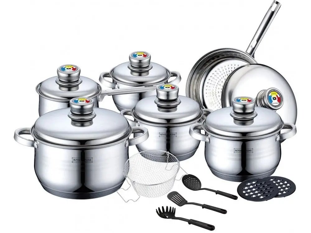 Zestaw garnków Royalty Line stal nierdzewna 18 el.