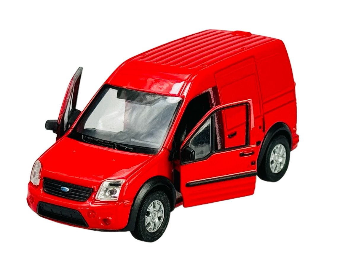 WELLY FORD TRANSIT CONNECT CZERWONY 1:34 Samochód Nowy Metalowy Model 43631