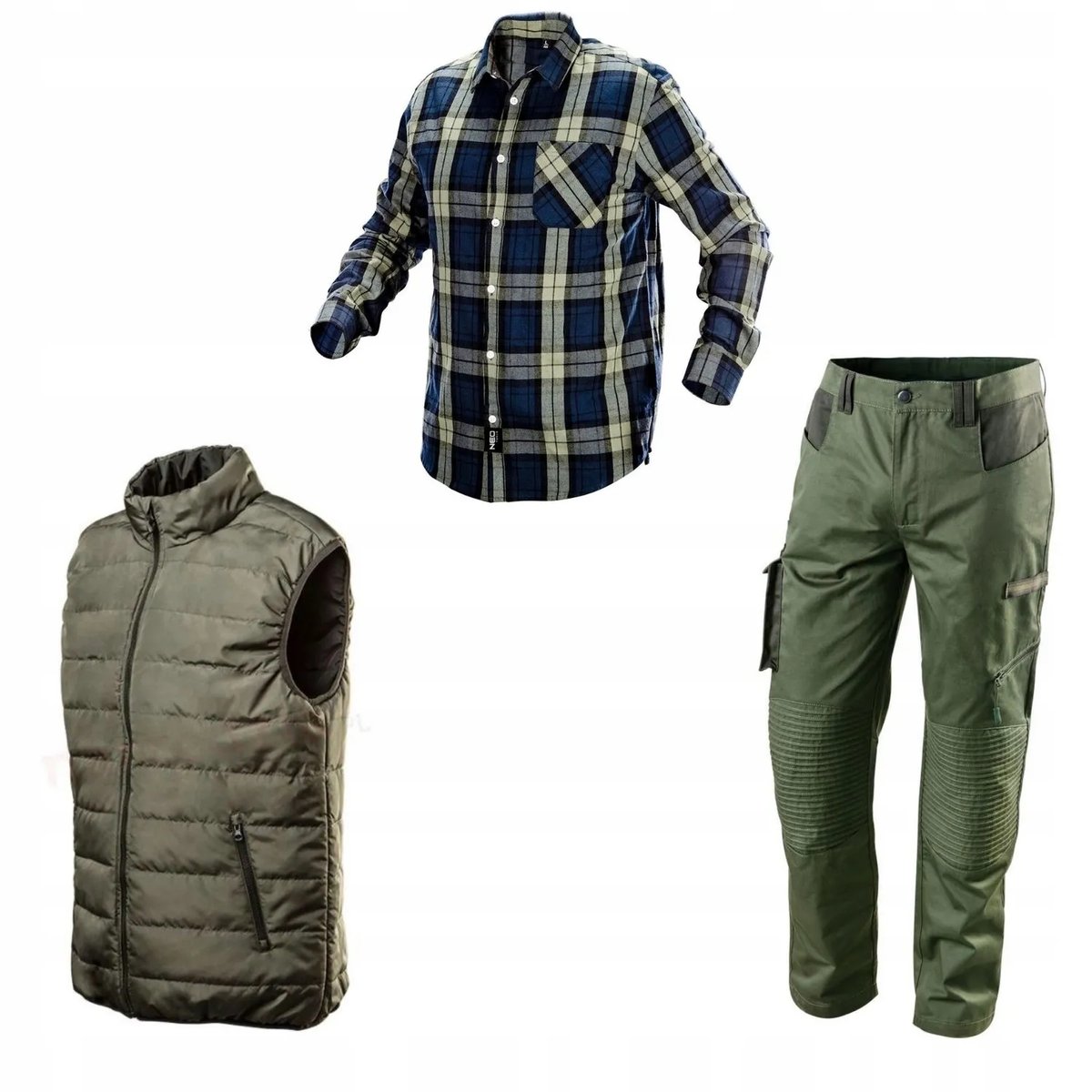 Komplet męskiej odzieży roboczej BHP roz. S NEO BEZRĘKAWNIK SPODNIE KOSZULA