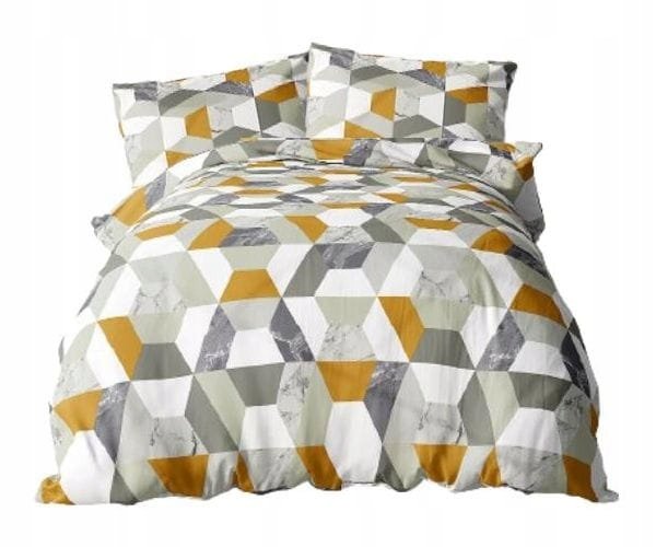 KOMPLET POŚCIEL SATYNA BAWEŁNIANA 200x220 + 2 POSZEWKI 70X80 SZARA T2