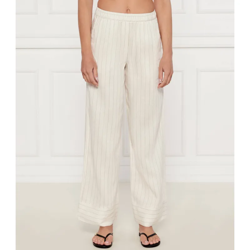 Marella SPORT Spodnie COCCIO | Straight fit | z dodatkiem lnu