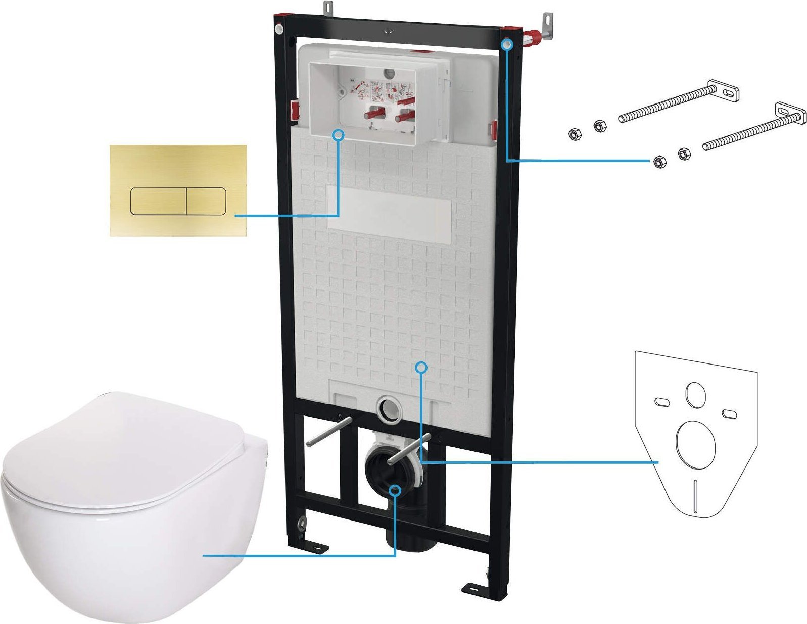 Deante Zestaw WC podtynkowy 6 w 1