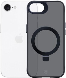 3mk Etui z podstawką Smoke Case Mag&Stand do iPhone 16e, przydymione z czarną ramką