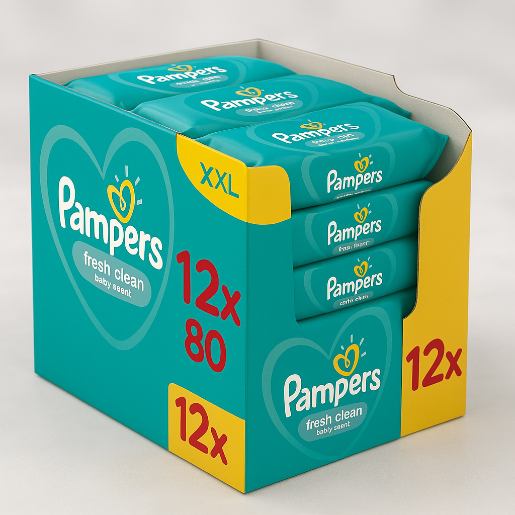 Pampers Fresh Clean chusteczki nawilżane 12x80 szt
