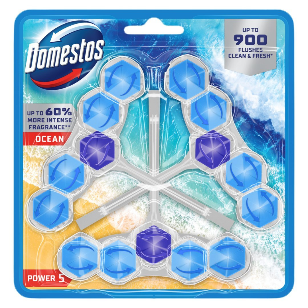 Domestos Kostka toaletowa Power 5 Ocean 3x50g