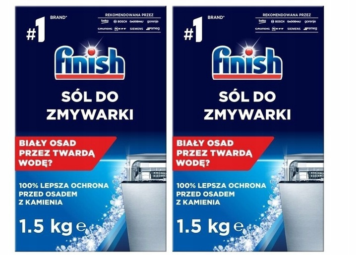Finish, Sól do zmywarki, 2x1,5kg