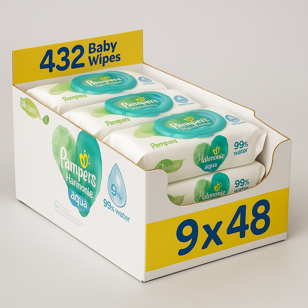 Pampers Harmonie chusteczki nawilżane 9x48 szt