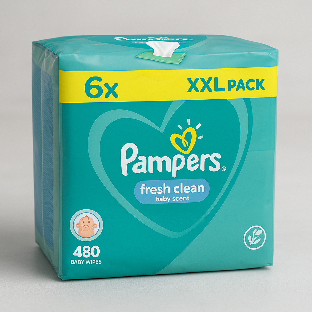 Pampers Fresh Clean chusteczki nawilżane 6x80 szt