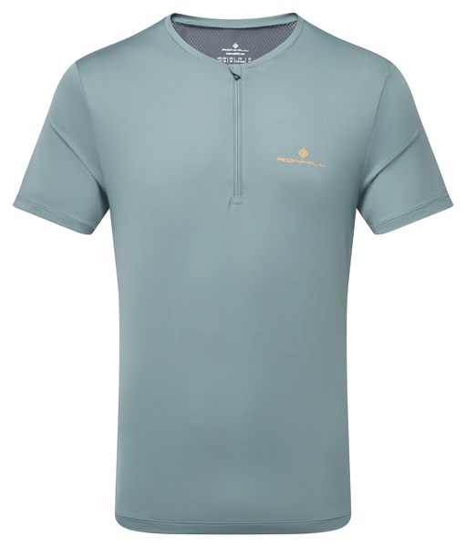 RONHILL Koszulka do biegania TECH 1/2 ZIP S/S TEE monolith/artemis