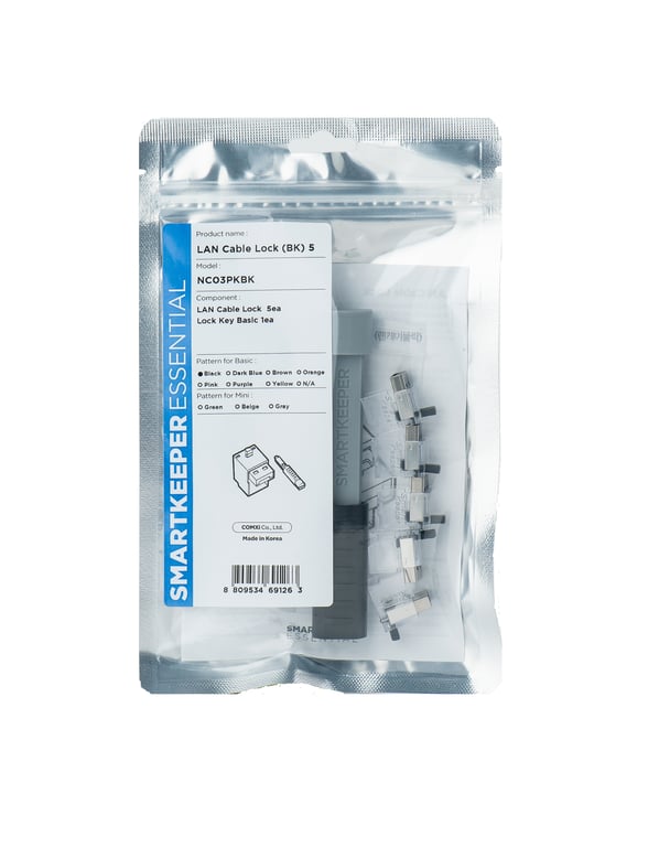 Smartkeeper NC03PKBK bloker portów Blokada portu + klucz RJ-45 Czarny 1 szt.