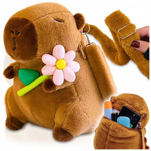 Plecak Pluszowy Kapibara Plecaczek Capybara Do Przedszkola Szkoły Maskotka