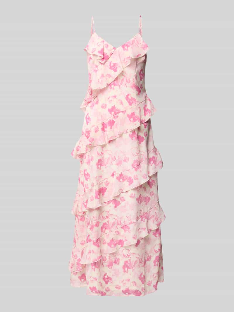 Długa sukienka z falbanami model ‘LINA’