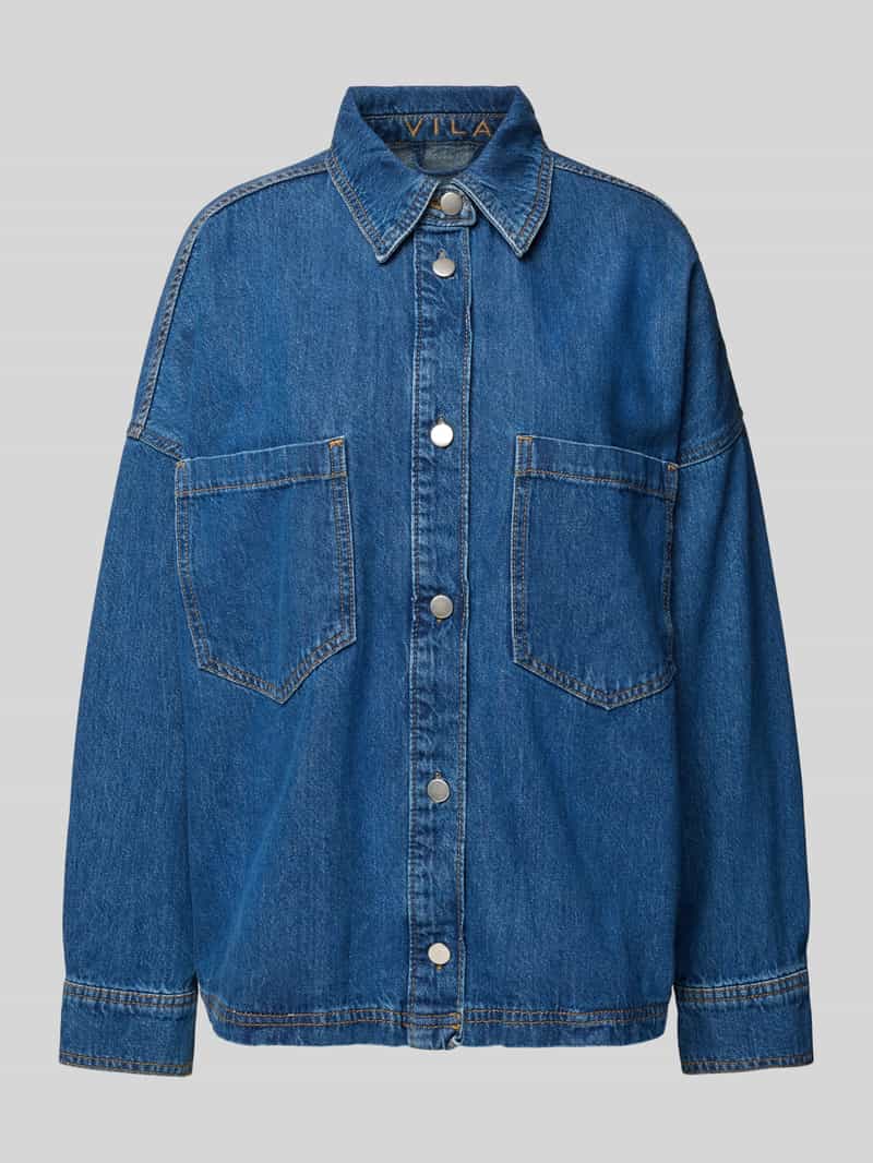 Kurtka jeansowa z wykładanym kołnierzem model ‘CREEK’