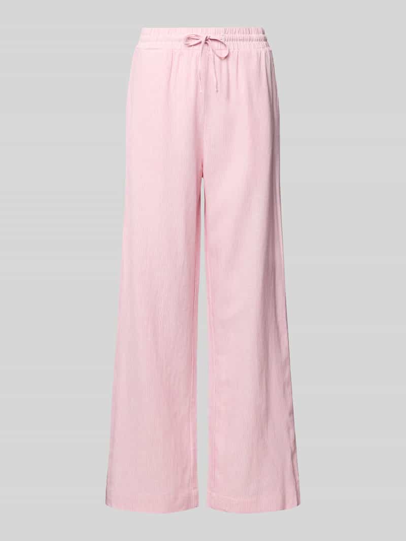 Spodnie lniane z szeroką nogawką i elastycznym pasem model ‘Lava’