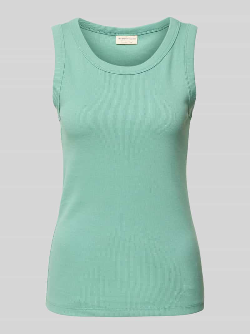 Top o kroju regular fit z mieszanki bawełny i elastanu