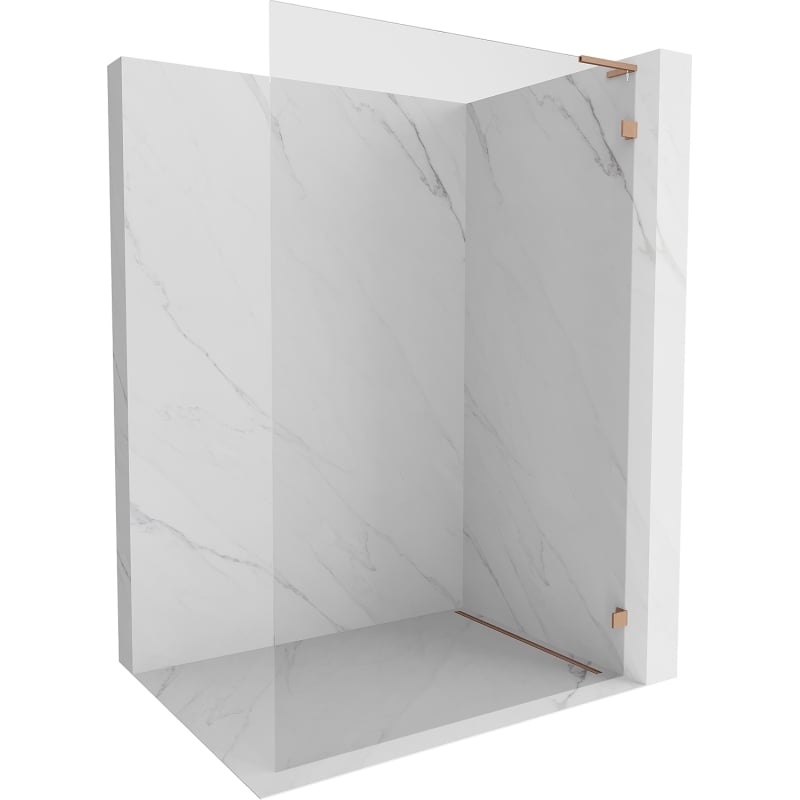 Mexen Lunar L ścianka prysznicowa Walk-in prawa 80 x 200 cm, transparent 8 mm, miedź szczotkowana - 830L-080-000-65-00-P