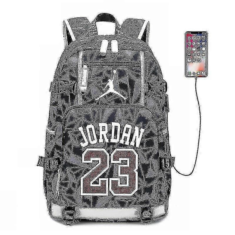 Nba Peripheral Series Star Wielofunkcyjny plecak USB Luminous Fluorescent Backpack Jordan