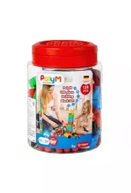 Klocki konstrukcyjne w pudełku, Zestaw małego konstruktora, 128 el., 18m+