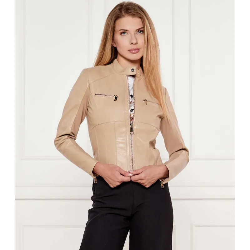Liu Jo Skórzana kurtka Slim Fit