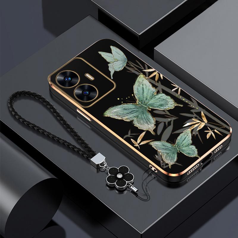 TEMU Etui na telefon: bambus c55 Wygodny w dotyku Ochrona przed uderzeniami Pokrowiec dla OPPO REALME C55 Idealny do mody
