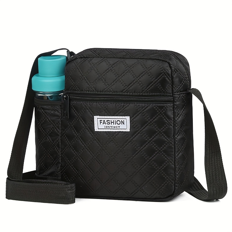 TEMU Lekka Pikowana Nylonowa Torba na Ramię z Regulowanym Paskiem - Modna Fioletowa Torba na Ramię do i Podróży, Łatwa w Utrzymaniu, Zamykana na