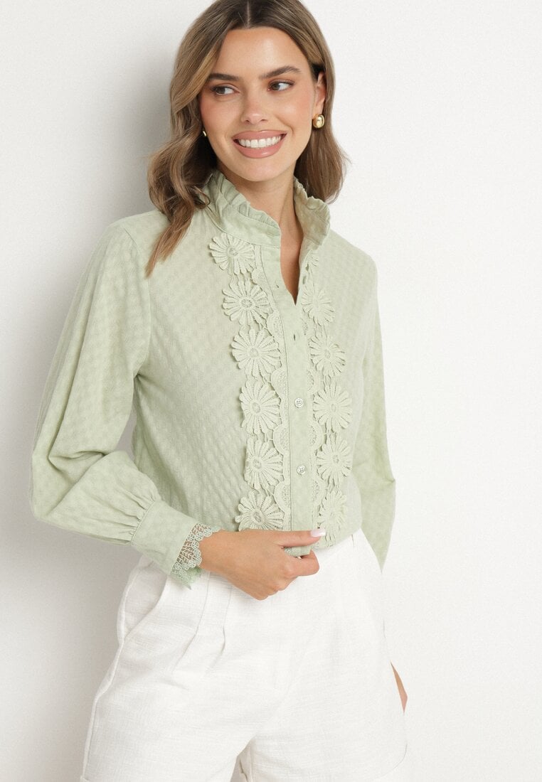Zielona Koszula z Koronką Abbissa
