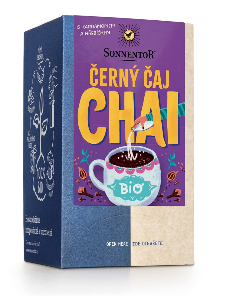 Sonnentor - Herbata czarna Chai, torebki, organiczna, 18 szt.
