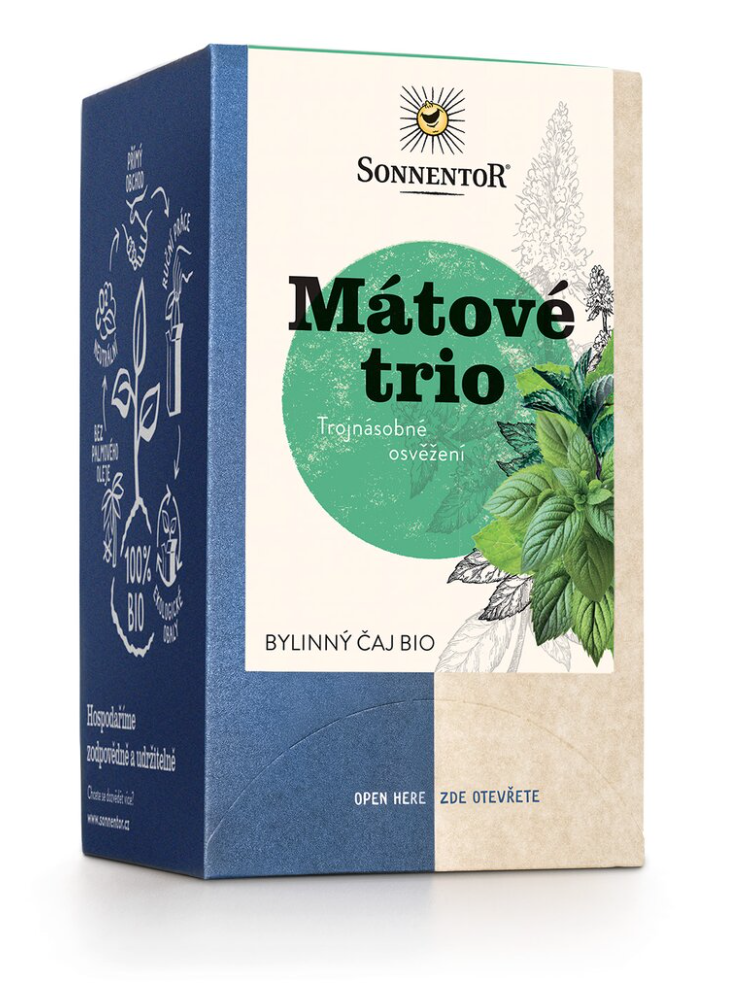 Sonnentor - Mięta trio, torebki herbaty, ekologiczne, 18 szt.