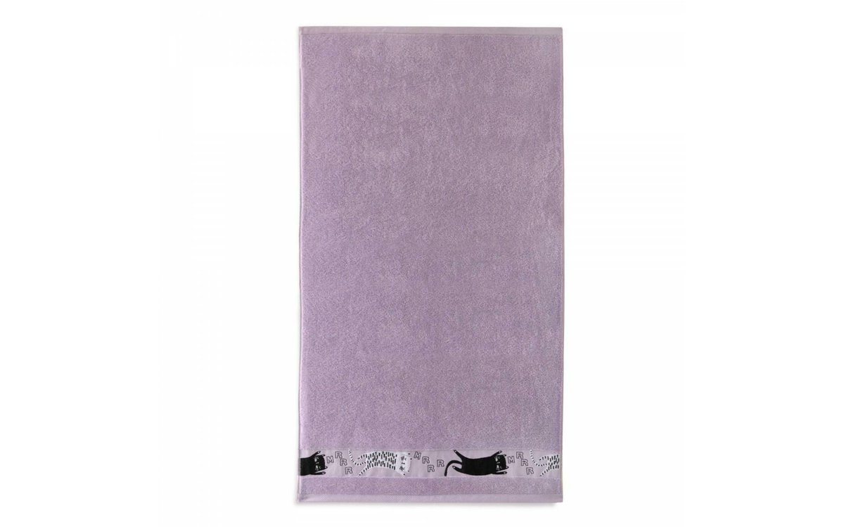 Ręcznik 30x50 Koty fioletowy 400g/m2 frotte bawełniany dziecięcy do przedszkola Zwoltex