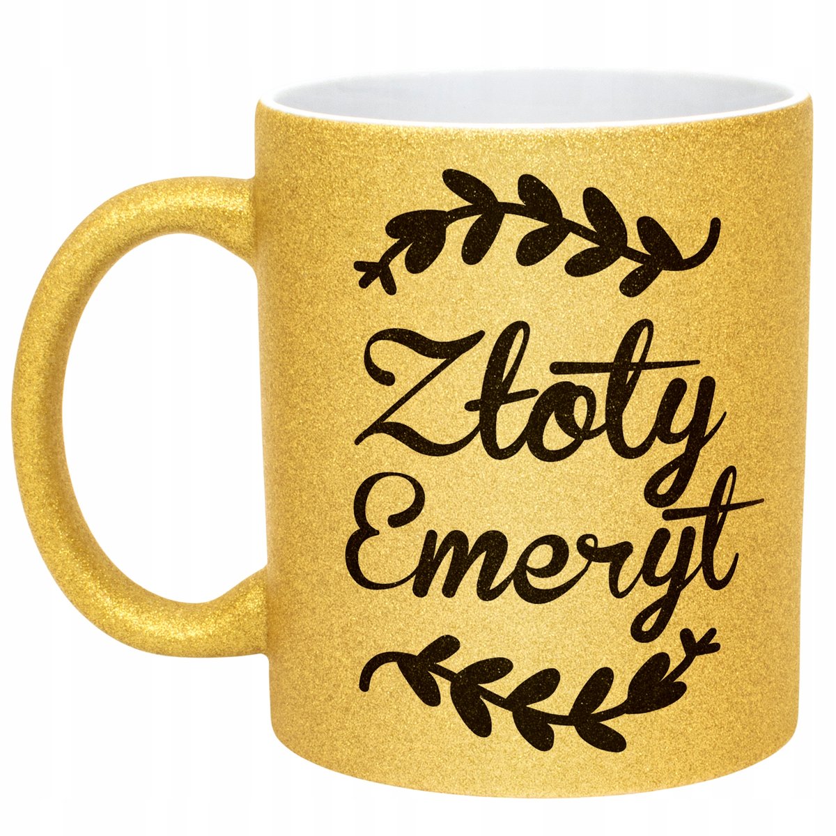 Złoty kubek brokatowy Z okazji Emerytury Dla Emeryta Prezent