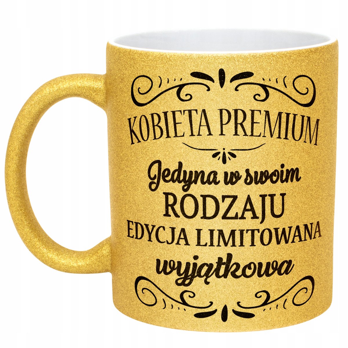 Złoty kubek brokatowy Dzień Kobiet Zabawny Prezent Upominek Dla Kobiety