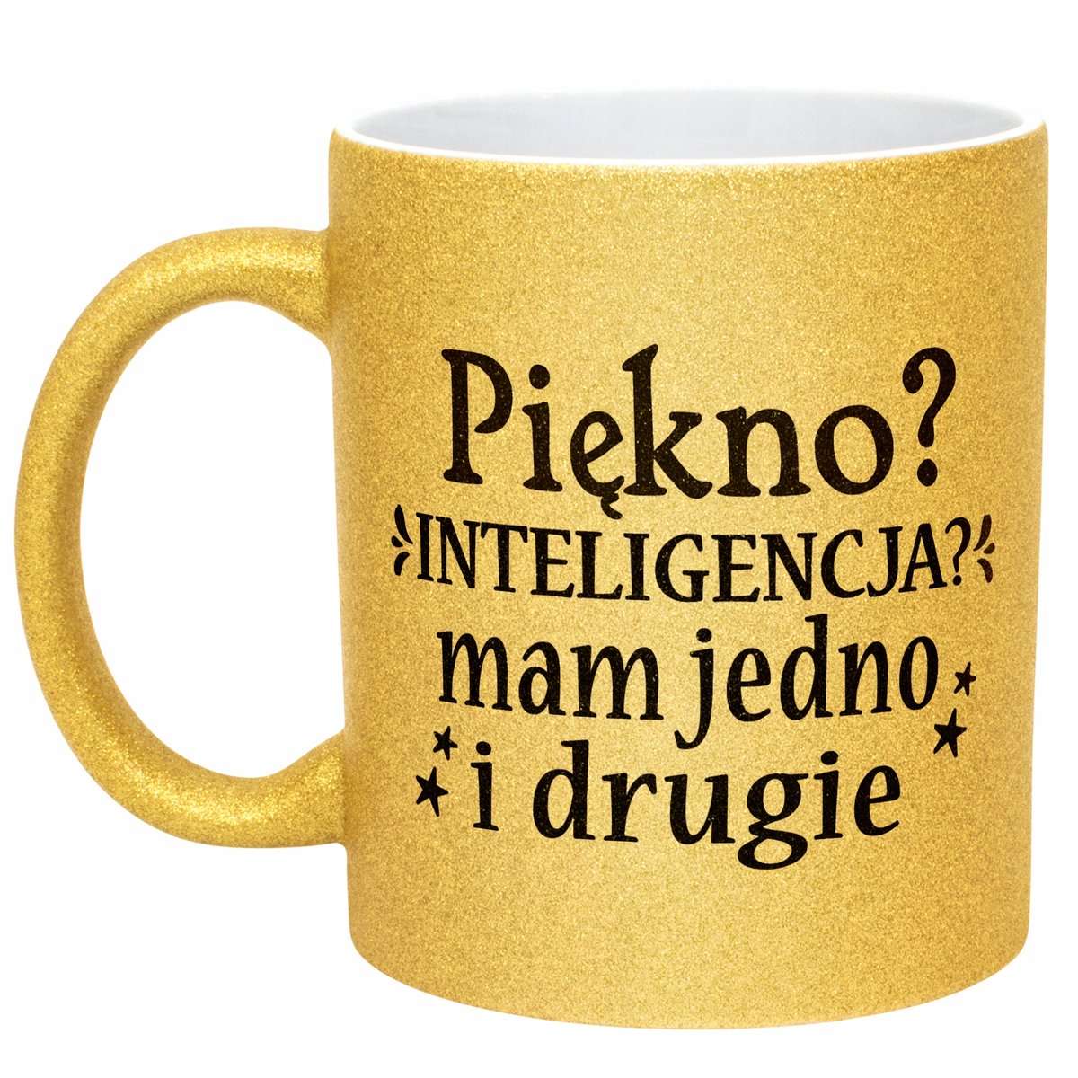 Złoty kubek brokatowy Dzień Kobiet Zabawny Prezent Upominek Dla Kobiety