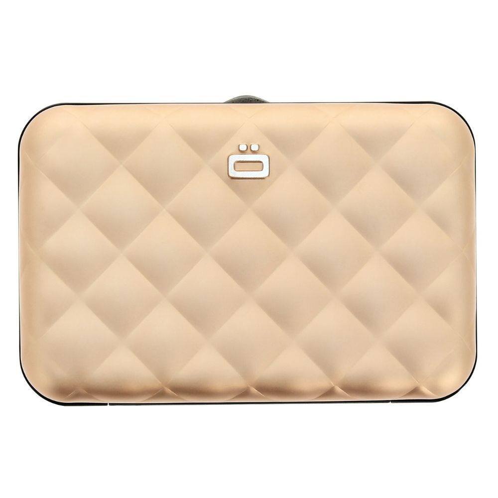 Aluminiowy portfel pikowany Ogon Designs Quilted Button - rose gold