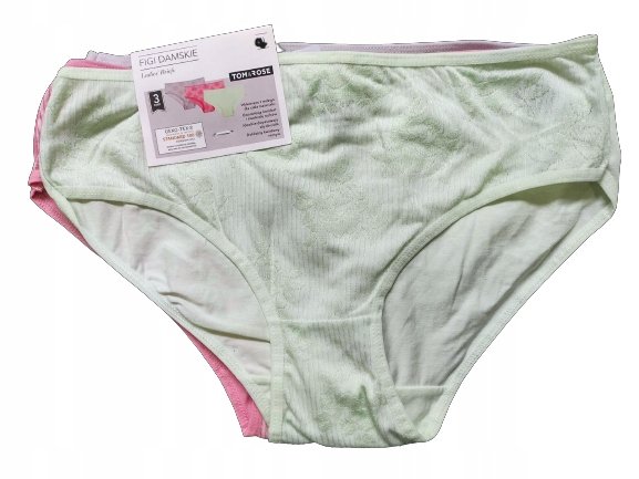 Figi Damskie 3 sztuki TOM&ROSE M kwiaty